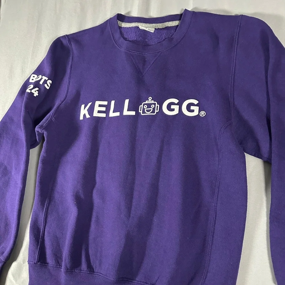 Russell Athletic Mens Small‎ Sweatshirt Kellogg Robot Purple BOTS 24